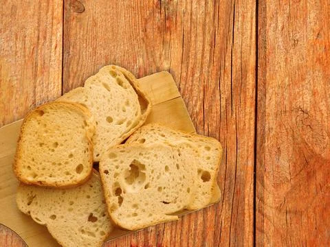 Bread On Wooden Background Foto stock