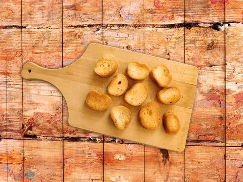 Bread On Wooden Background Foto stock