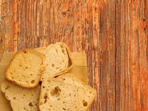 Bread On Wooden Background 스톡 사진