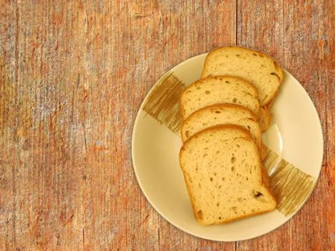 Bread On Wooden Background Foto stock