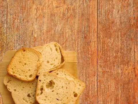 Bread On Wooden Background 스톡 사진