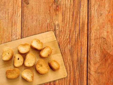 Bread On Wooden Background Foto stock