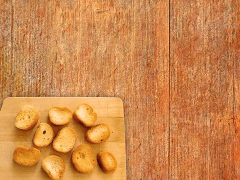 Bread On Wooden Background Foto stock