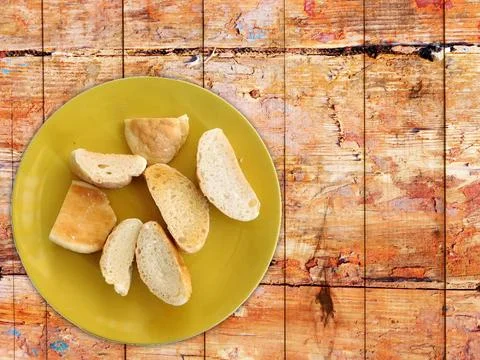 Bread On Wooden Background 스톡 사진