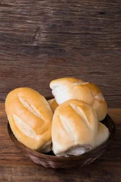 Bread on a wooden table Stock Photos