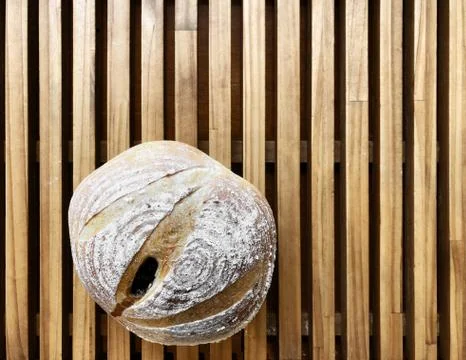 Bread on a wooden table. Stock Photos