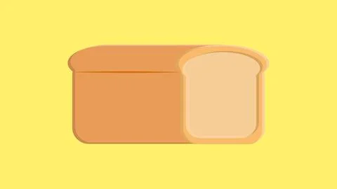 Bread on a yellow background. vector illustration. loaf of bread for food. gl Stock Illustration