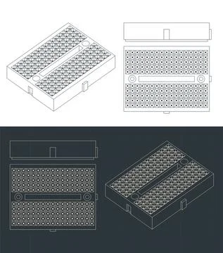 Breadboard mini format blueprints Stock-Illustration