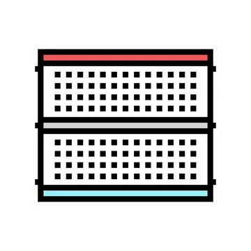 Breadboard prototyping electronics color icon vector illustration Stock Illustration