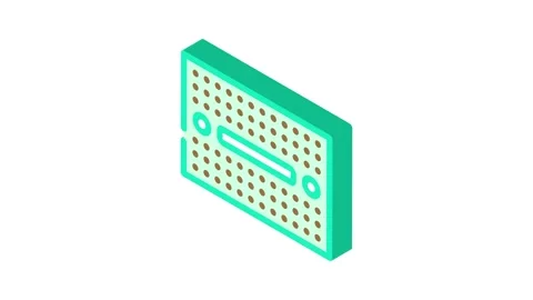 Breadboard prototyping electronics isometric icon animation Stock Footage 327290545