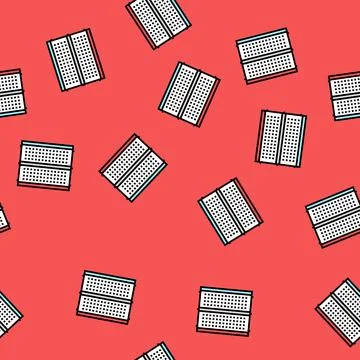 Breadboard prototyping electronics vector seamless pattern Stock Illustration