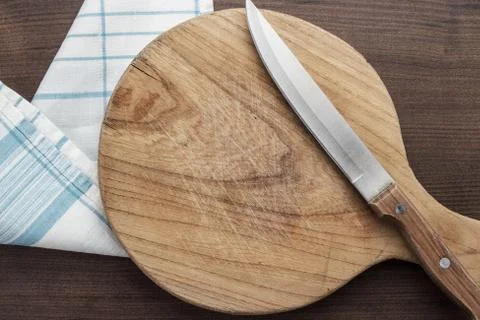 Breadboard on table Stock Photos
