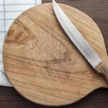 Breadboard on table Stock Photos