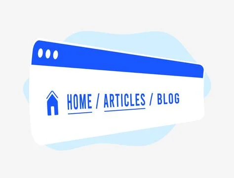 Breadcrumb website navigation illustration. Improve user experience and SEO with Stock Illustration