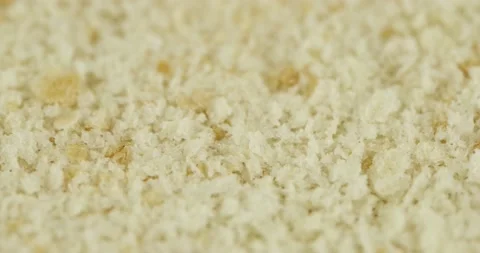 Breadcrumbs closeup rotating selective focus Stock Footage 145054391