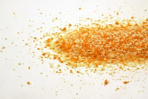 Breadcrumbs sprinkle right side on a white background Stock Photos