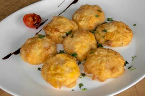 Breaded balls. Closeup. Stock Photos