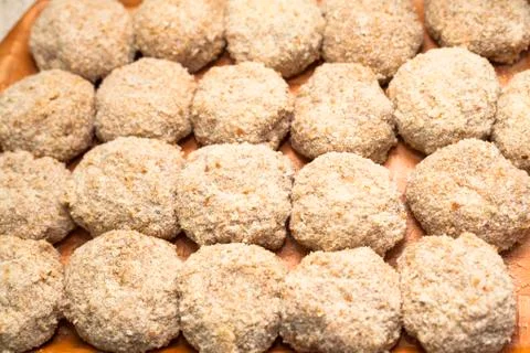 Breaded burgers Stock Photos