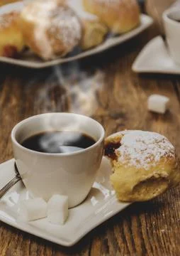 Breaded cake with jam Stock Photos