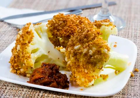 Breaded cauliflower Stock Photos
