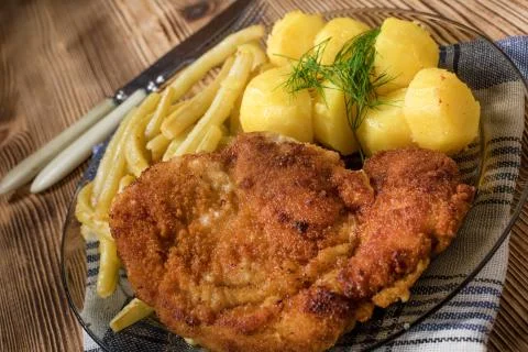 Breaded chicken breast Stock Photos