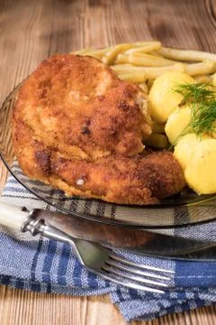 Breaded chicken breast Stock Photos