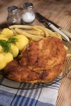 Breaded chicken breast Stock Photos