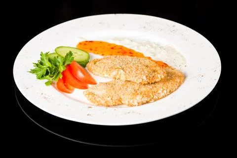 Breaded chicken cutlets Stock Photos