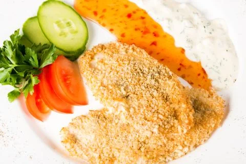 Breaded chicken cutlets Stock Photos