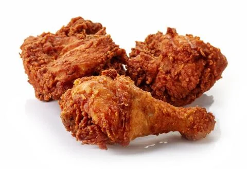 Breaded chicken isolated on white background Stock Photos
