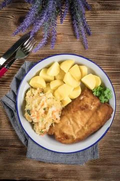 Breaded cod fillet. Stock Photos