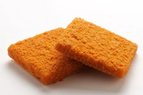 Breaded cod on a white background Foto stock