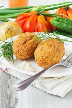 Breaded cutlets Stock Photos