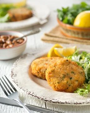 Breaded Fish Cakes Stock Photos