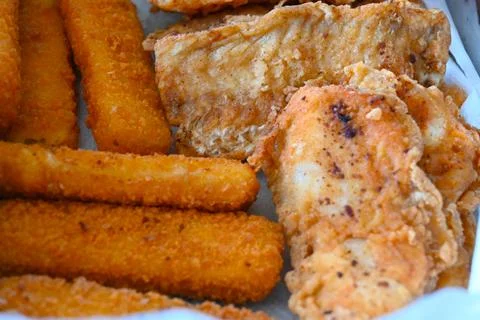 Breaded fish fillet and fish sticks Photos