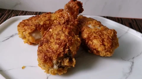 Breaded Fried Chicken Legs Stock Footage 161006121