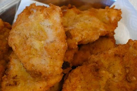 Breaded fried meat cutlets Stockfoto's