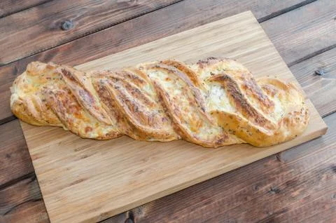 Breaded pie with svarzvald ham Stock Photos