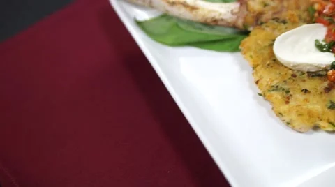 Breaded Pork and Broccoli Stock Footage 40215165
