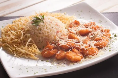 Breaded Shirimp meal Stock Photos