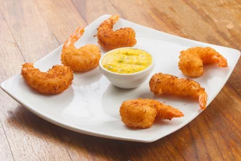 Breaded Shrimp Appetizer Stock Photos