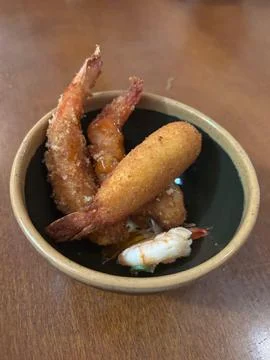 Breaded shrimp portion Stock Photos