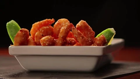 Breaded shrimp with sesame Stock Footage 130454328