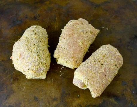 Breaded Stuffed Chicken Breast Stock Photos