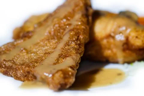 Breaded yellow cheese Stock Photos