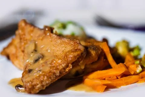 Breaded yellow cheese Stock Photos