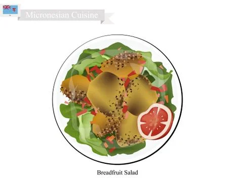 Breadfruit Salad, One of Most Famous Food in Micronesia Stock-Illustration