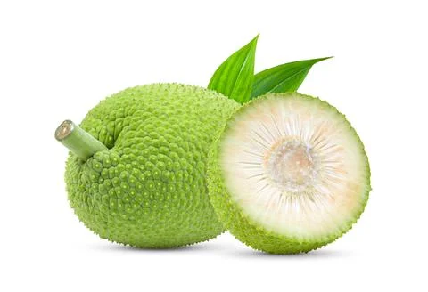Breadfruit on white background Stock Photos