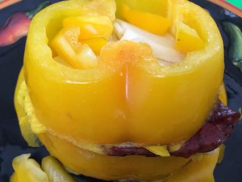 Breadless Bell Pepper Sandwich Stock Photos