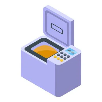 Breadmaker button icon isometric vector. Food machine Stock Illustration